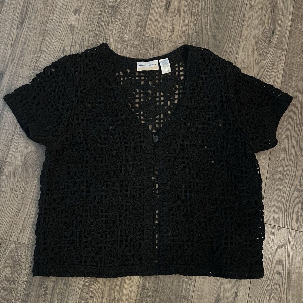 Alfred Dunner Cardigan 1X Crocheted Cropped‎